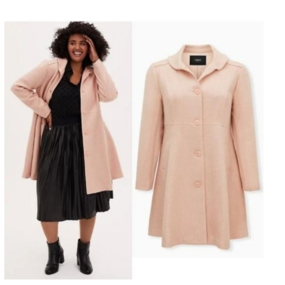TORRID Wool Fit & Flare Coat